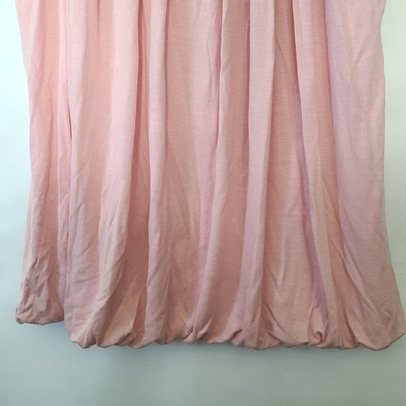 Twenty One Womens Pleated Blouson Jersey Tank Top Round Neck Sz Medium Pink EUC - Picture 4 of 5